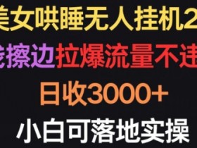 美女哄睡无人自动运行2.0.浅擦边拉爆流量不违规，日收3000+，小白可落地实操【揭秘】