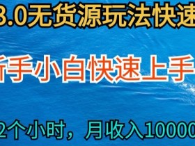 2024最新闲鱼无货源玩法，从0开始小白快手上手，每天2小时月收入过万【揭秘】