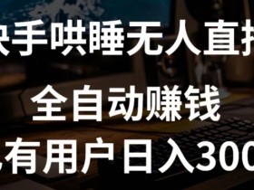 快手哄睡无人直播+独家挂载技术，已有用户日入3000+【赚钱流程+直播素材】【揭秘】