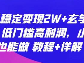 每月稳定变现2W+玄学项目，低门槛高利润，小白也能做 教程+详解【揭秘】