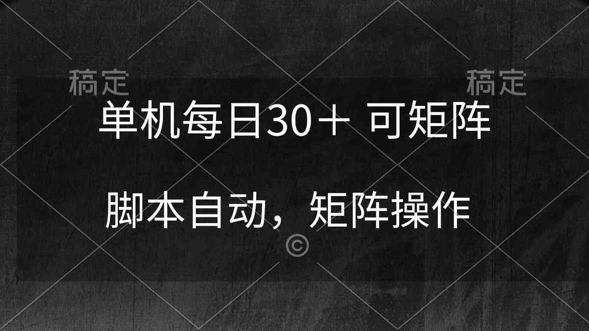 （10100期）单机每日30＋ 可矩阵，智能托管自动 稳定躺赚