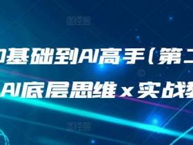 从0基础到AI高手(第二期)，AI底层思维 x 实战教学