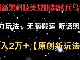 最新黑科技美女跳舞转兵马俑暴力玩法，无脑搬运 听话照做 月入2万+【原创新玩法】【揭秘】