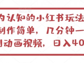 不为认知的小红书玩法，视频制作简单，几分钟一个原创动画视频，日入400+【揭秘】