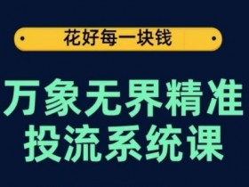 万象无界精准投流系统课，从关键词到推荐，从万象台到达摩盘，从底层原理到实操步骤