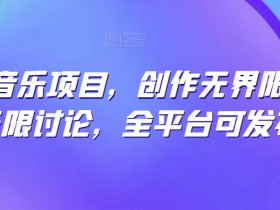 纯原创音乐项目，创作无界限，引发无限讨论，全平台可发布【揭秘】