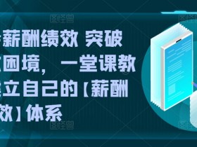 学会薪酬绩效 突破人效困境，​一堂课教你建立自己的【薪酬+绩效】体系