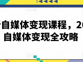最新自媒体变现课程，2024自媒体变现全攻略