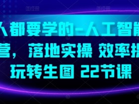 人人都要学的-人工智能特训营，落地实操 效率提升 玩转生图(22节课)