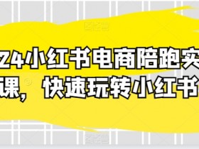 2024小红书电商陪跑实操课，快速玩转小红书，超过20节精细化课程