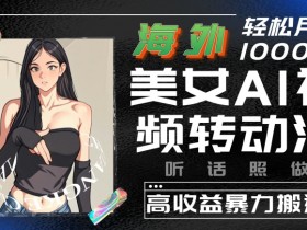 海外美女AI视频转动漫，高收益暴力搬运，听话照做，轻松就有收益【揭秘】