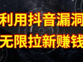 利用抖音链接漏洞，无限拉新赚钱【漏洞原理+操作流程】【揭秘】