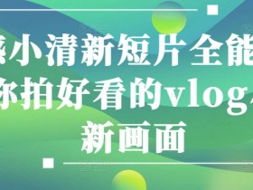 情感小清新短片全能班，教你拍好看的vlog小清新画面