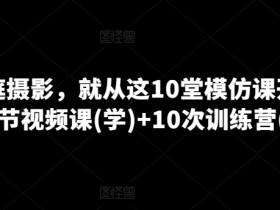 学家庭摄影，就从这10堂模仿课开始 ，10节视频课(学)+10次训练营(练)