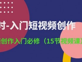 3小时-入门短视频创作：短视频创作入门必修(15节视频课)
