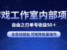 游戏工作室内部项目 自由之刃2 单号收益50+ 全自动自动运行 可矩阵批量操作【揭秘】