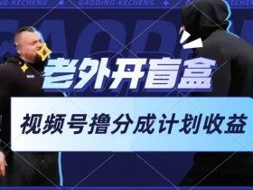 老外开盲盒视频，撸视频号分成计划收益，每天只需一小时，新手小白轻松上手【揭秘】