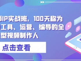 高薪剪辑师IP实战班，100天称为懂拍剪、AI工具、运营、编导的全能型视频制作人
