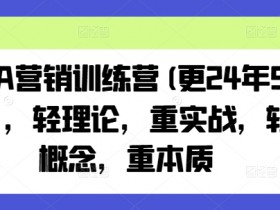 老A营销训练营(更24年5月)，轻理论，重实战，轻概念，重本质