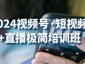 2024视频号·短视频+直播极简培训班：抓住视频号风口，流量红利