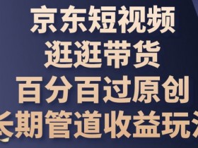 京东短视频逛逛带货百分百过原创，长期管道收益玩法【揭秘】