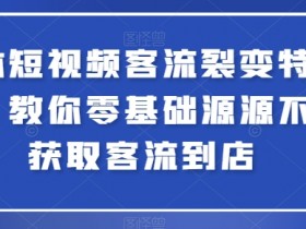 实体短视频客流裂变特训营，教你零基础源源不断获取客流到店