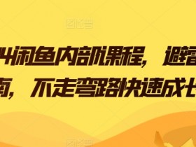 2024闲鱼内部课程，避雷指南，不走弯路快速成长