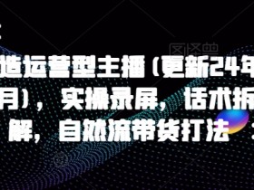 打造运营型主播(更新24年11月)，实操录屏，话术拆解，自然流带货打法