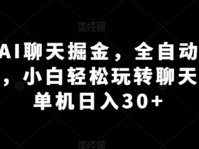 利用AI聊天掘金，全自动聊天自动运行，小白轻松玩转聊天项目 单机日入30+【揭秘】