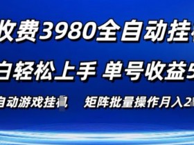 外面收费3980游戏自动搬砖项目 小白轻松上手 单号收益50+ 可批量操作【揭秘】