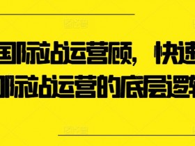 外贸国际站运营顾问，快速掌握国际站运营的底层逻辑