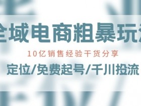 全域电商-粗暴玩法课：10亿销售经验干货分享!定位/免费起号/千川投流