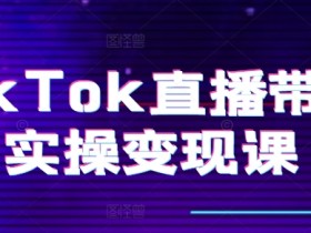 TikTok直播带货实操变现课：系统起号、科学复盘、变现链路、直播配置、小店操作流程、团队搭建等。