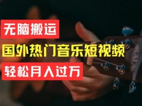 无脑搬运，简单操作音乐短视频，月入过W不是梦【揭秘】