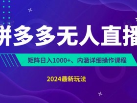 拼多多无人直播不封号，0投入，3天必起，无脑自动运行，日入1k+【揭秘】