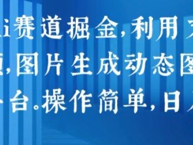 2024 Ai赛道掘金，利用文字生成视频，图片生成动态图片，分发各平台，操作简单，日入1k【揭秘】