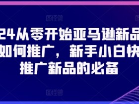 2024从零开始亚马逊新品链接如何推广，新手小白快速推广新品的必备
