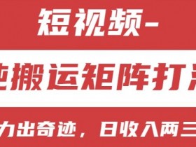 短视频分成计划，纯搬运矩阵打法，大力出奇迹，小白无脑上手，日收入两三张【揭秘】