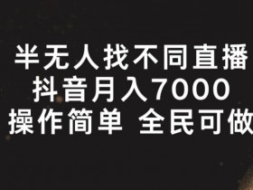 半无人找不同直播，月入7000+，操作简单 全民可做【揭秘】