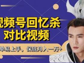 回忆杀对比视频，撸视频号分成计划收益，每天只需一小时，保底月入过W，新手小白轻松上手【揭秘】