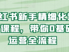 小红书新手精细化运营课程，带你0基础运营全流程