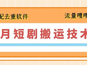 7月最新短剧搬运技术，搭配去重软件操作