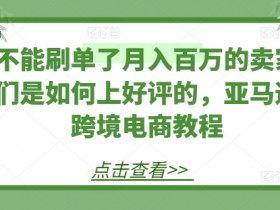 不能刷单了月入百万的卖家们是如何上好评的，亚马逊跨境电商教程