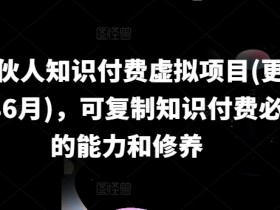 IP合伙人知识付费虚拟项目(更新24年6月)，可复制知识付费必备的能力和修养