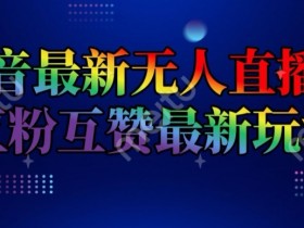 抖音最新无人直播间互粉互赞新玩法，一天收益2k+【揭秘】