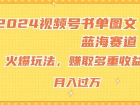 2024视频号书单图文蓝海赛道，火爆玩法，赚取多重收益，小白轻松上手，月入上万【揭秘】
