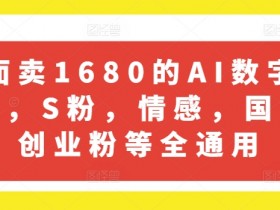 外面卖1680的AI数字人引流，S粉，情感，国学，创业粉等全通用