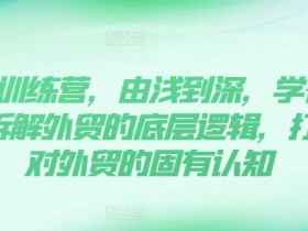 外贸训练营，由浅到深，学得超快，拆解外贸的底层逻辑，打破你对外贸的固有认知