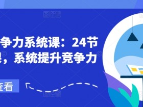 职场竞争力系统课：24节职场课，系统提升竞争力