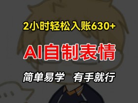 2小时轻松入账630+赚钱项目，手把手教你做AI自制表情，简单易学有手就行【揭秘】